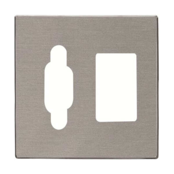 Накладка на розетку VGA+mini-jack ABB SKY, скрытый монтаж, нержавеющая сталь, 2CLA855540A1401