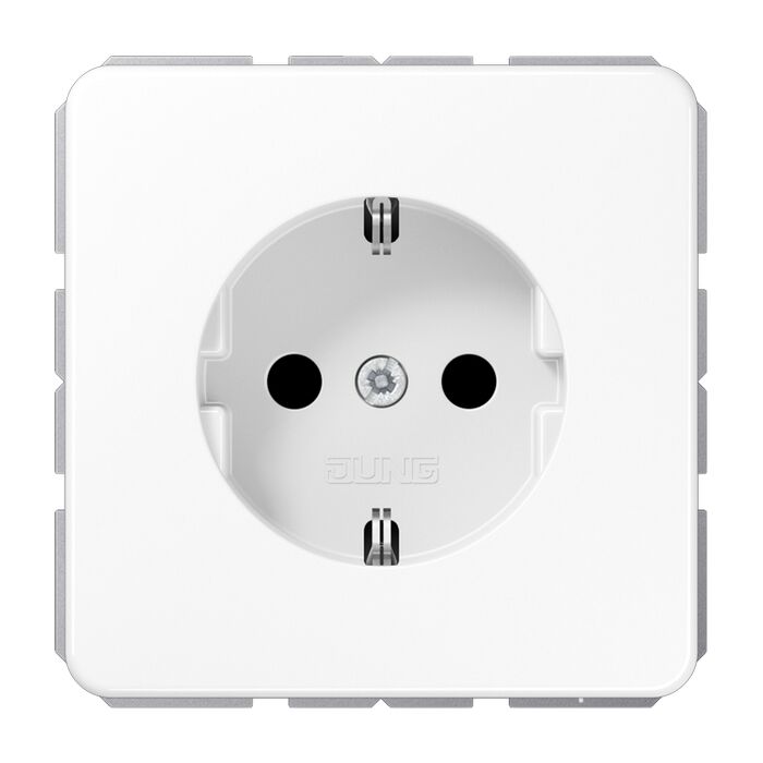 Розетка Jung CD 500, с заземлением, белый, CD1520BFKIWW
