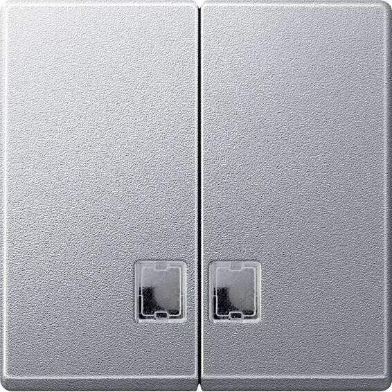 Клавиша двойная с линзами Schneider Electric MERTEN SYSTEM M, алюминий, MTN437560