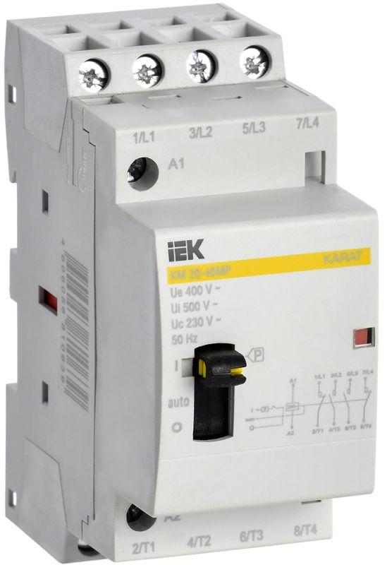 Контактор модульный IEK КМ20-40МР AC с ручным управ. KARAT MKK12-20-40