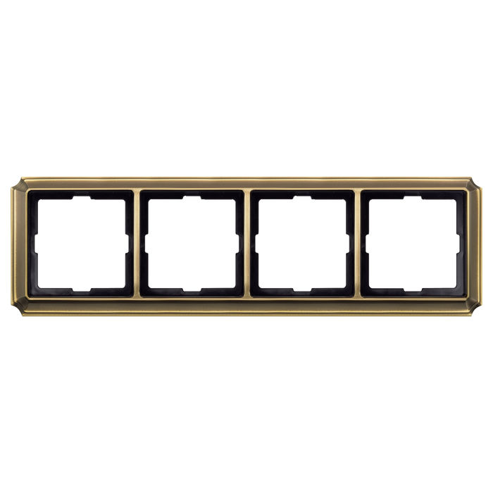 Рамка 4 поста Schneider Electric MERTEN ANTIQUE, античная латунь, MTN483443