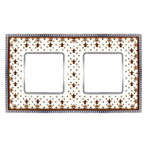 Рамка 2 поста FEDE BELLE EPOQUE, brown lys//bright chrome, FD01472MACB