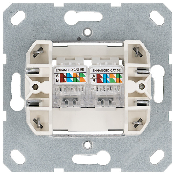 Jasmart Интернет-розетка RJ45 двойная с накладкой, цвет Антрацит