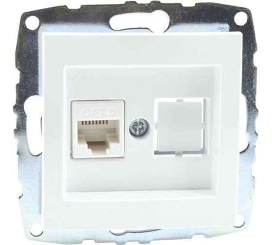 Розетка компьютерная Rj45 Cat6 Mono Electric Despina / Larissa белый 500-001905-125